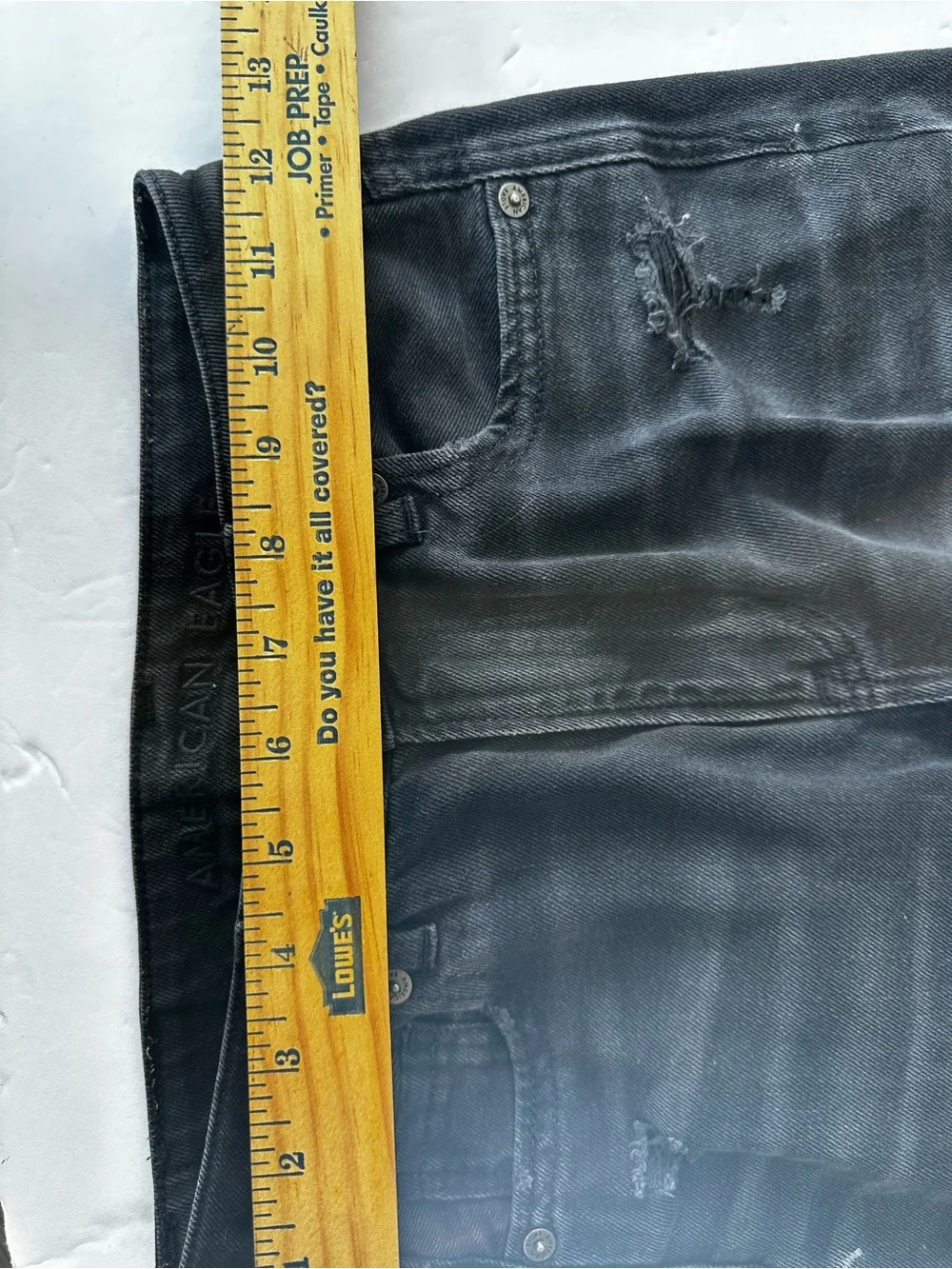American Eagle Outfitters Black Distressed Straight Leg Jeans